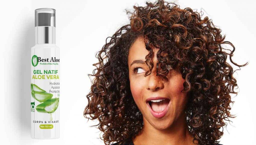 gel d’aloe vera cheveux bouclés, frisés et crépus